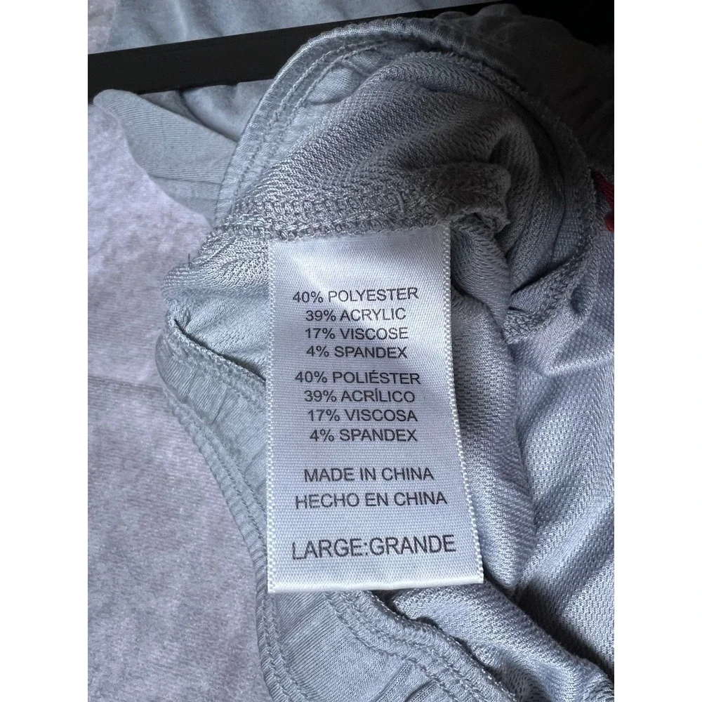 Tommy Bahama Lounge Pants Mens Large Gray Heathered Drawstring Logo Wide Leg
